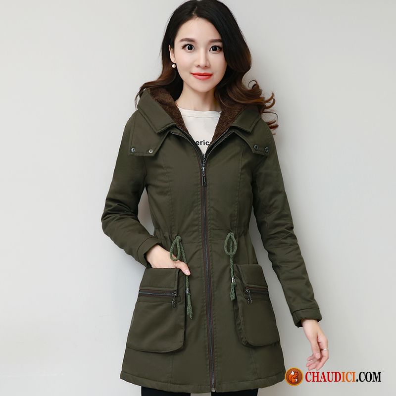 Veste En Daim Femme Vêtements D'hiver L'automne Longue Capuche Manteau En Coton En Ligne