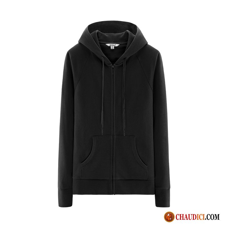 Veste Femme Noire Courte Or Printemps Femme Fermeture Éclair Hoodies Décontractée