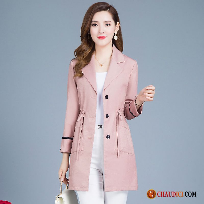 Veste Longue Hiver Femme Violet L'automne Printemps Nervurées Rose Kaki