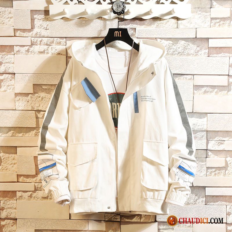 Veste Sport Hiver Homme Marine Manteau Cargo Veste Les Adolescents Blanc Pas Cher