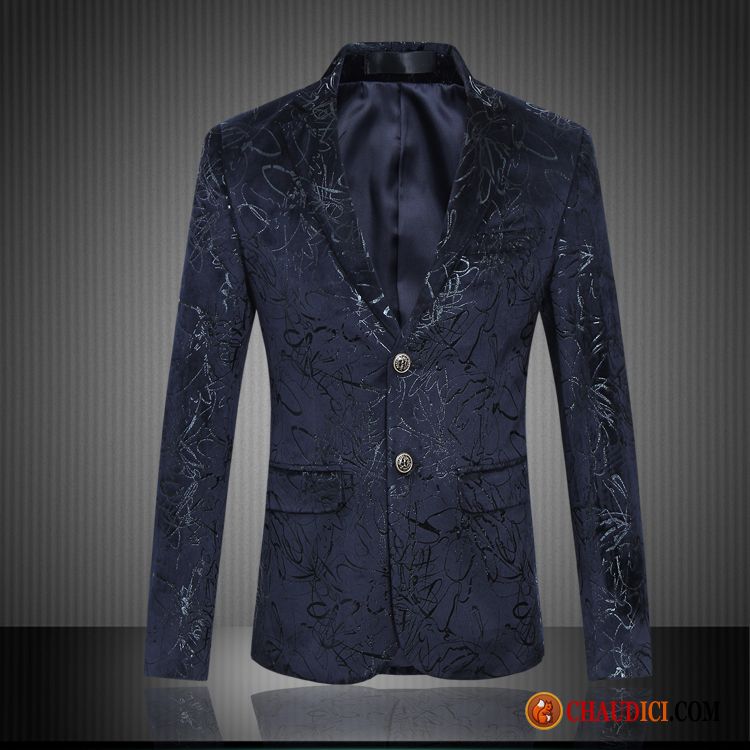 Vetement Homme Blazer Broderie Fleur Abeille Décontractée Slim