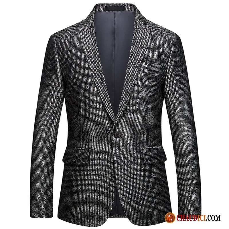 Vetement Homme Blazer Broderie Fleur Abeille Décontractée Slim