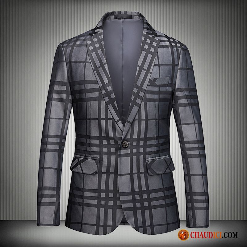 Vetement Homme Blazer Broderie Fleur Abeille Décontractée Slim