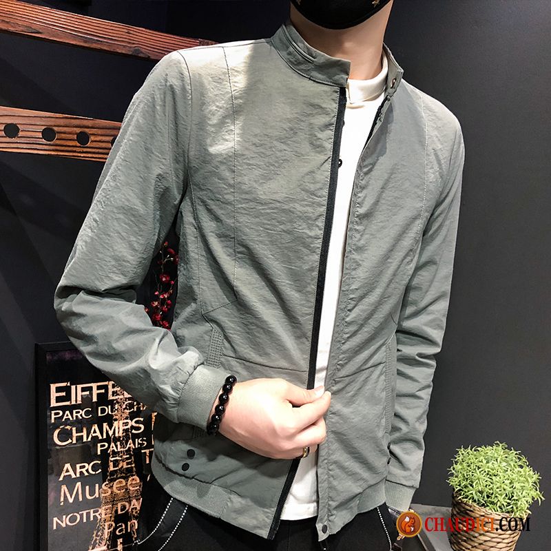 Vetement Homme Veste Printemps Vert Jeunesse L'automne Tendance