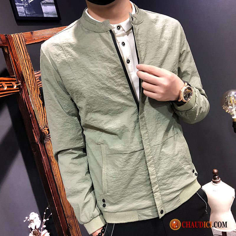 Vetement Homme Veste Printemps Vert Jeunesse L'automne Tendance