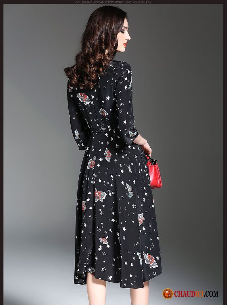 Robe Femme Manche Longue Mode Elegant - Gris DICK Gris - Prêt-à-Porter