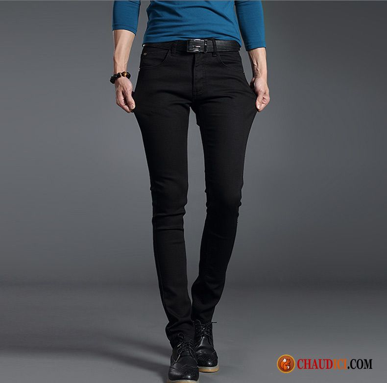 Beau Jean Homme Pas Cher Or Noir Extensible Denim Slim Pantalons Soldes