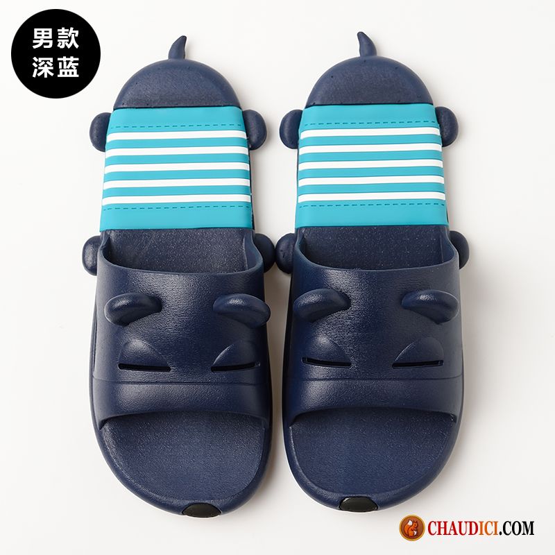 Belle Chaussons Homme Été Fantaisie De Maison Tongs Chaussons Semelle Épaisse Pas Cher