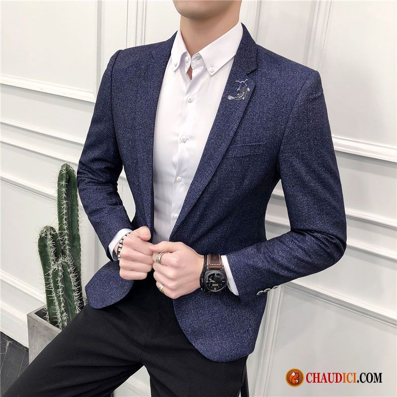 Blazer Complet Homme Mariage Slim De Travail Décontractée Petit Costume L'automne