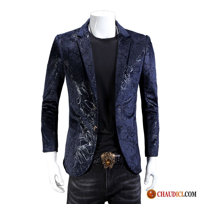 Blazer De Cérémonie Homme Turquoise Britanique Tendance Grande Taille Beau Homme Soldes