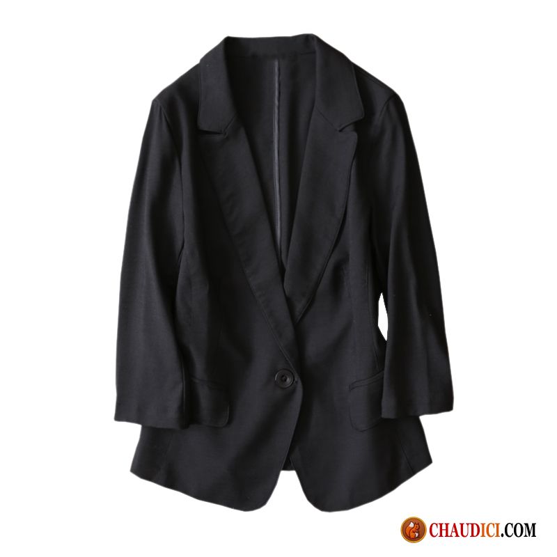 Blazer Femme Gris Foncé Slim Noir Été Blazer Légère Pas Cher