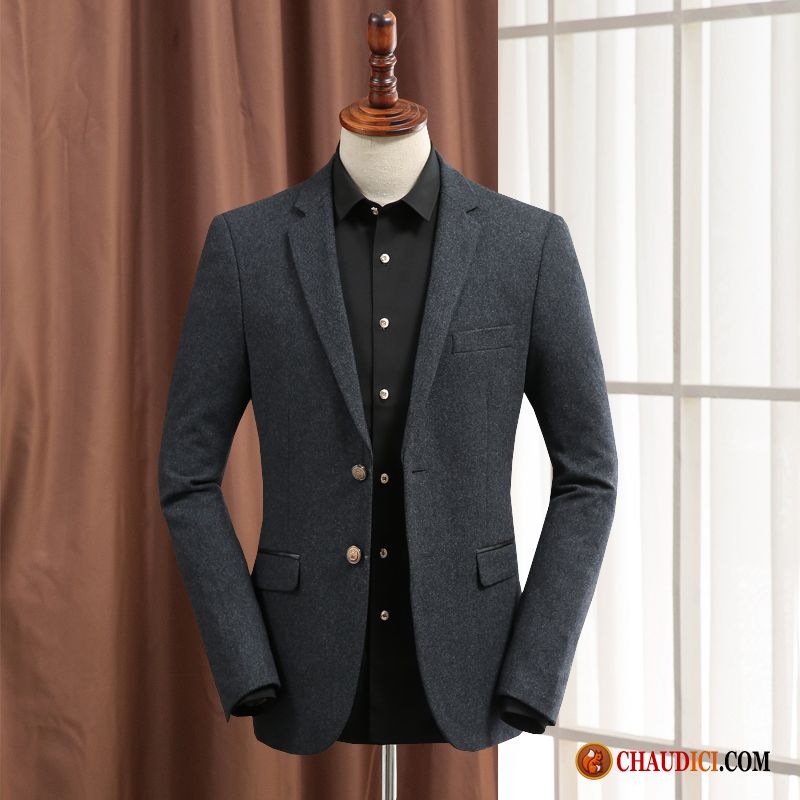 Blazer Grande Taille Homme Décontractée Une Veste Tissu De Laine Costume L'automne