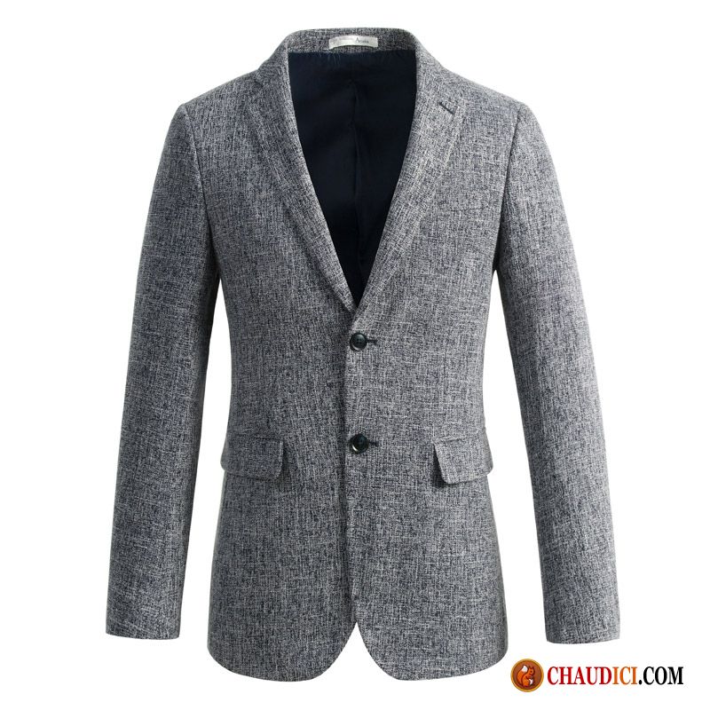 Blazer Homme Bleu Soldes Manteau L'automne De Travail Gris Printemps