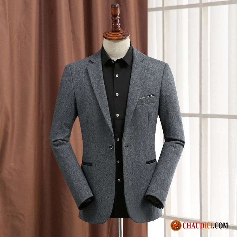 Blazer Pour Homme De Mariage Sandybrown Tissu De Laine Costume Slim Décontractée Costume En Vente