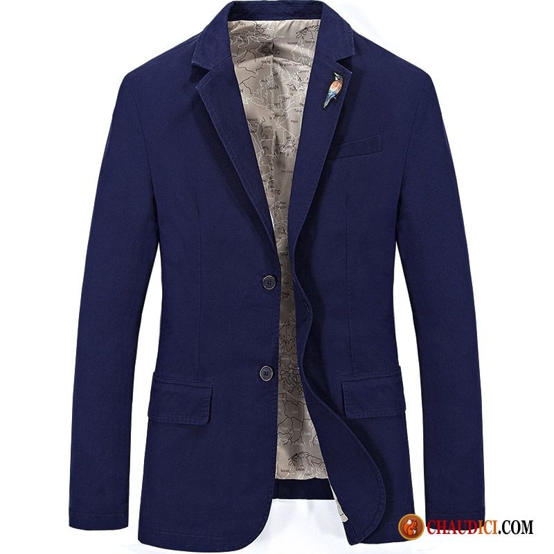 Blazer Pour Homme Noir L'automne Longue Printemps Décontractée Costume Pas Cher