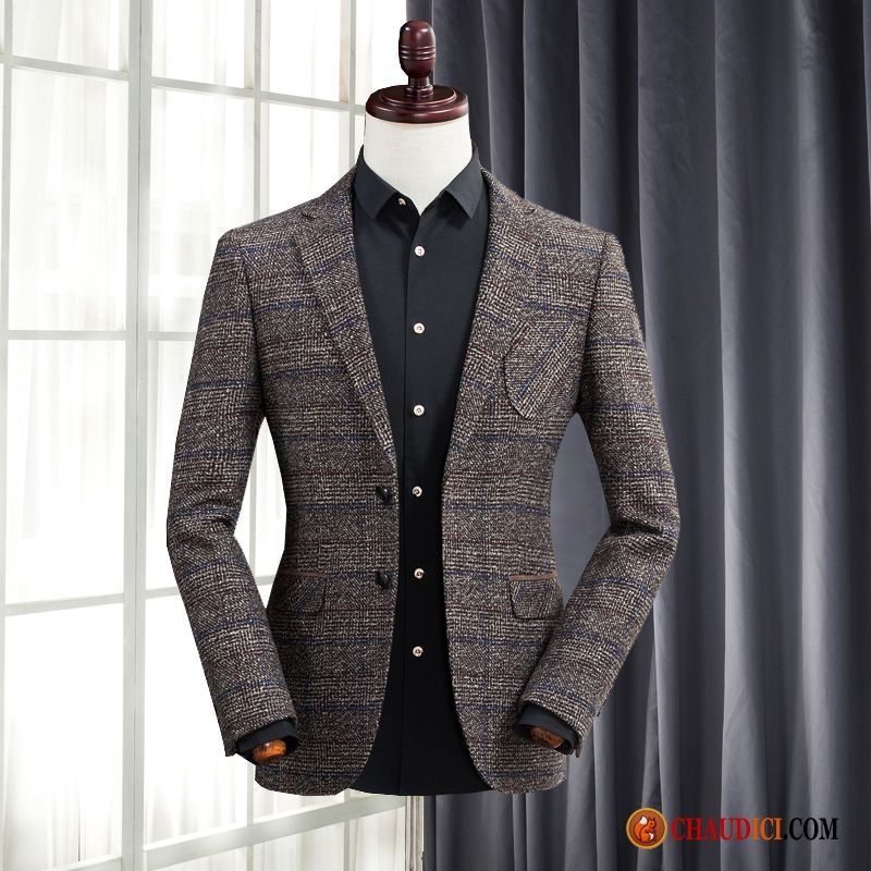 Blazer Sur Mesure Homme Petit Costume Tissu De Laine Homme Slim De Travail Pas Cher