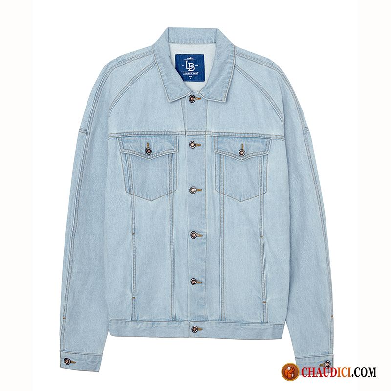 Blouson Aviateur Homme Beau Tendance Denim Homme Printemps