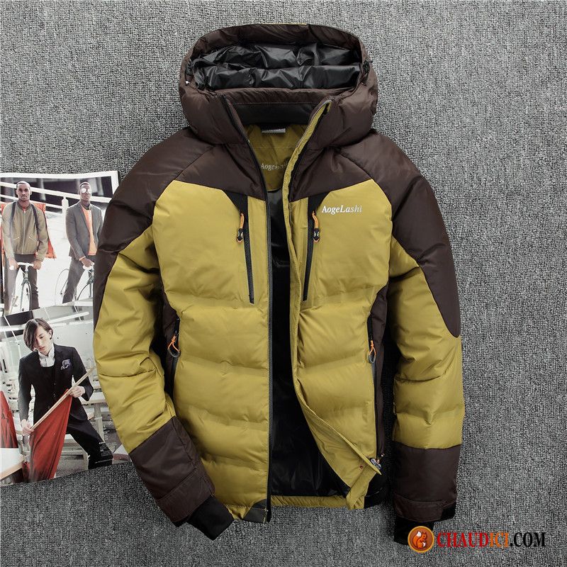 Blouson Cuir Homme Épaissir Tendance Hiver Doudoune De Plein Air