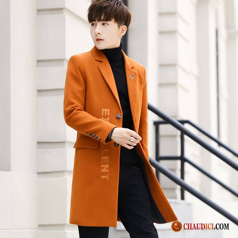 Blouson Hiver Homme Pas Cher Kaki Hiver L'automne Manteau Les Adolescents Orange