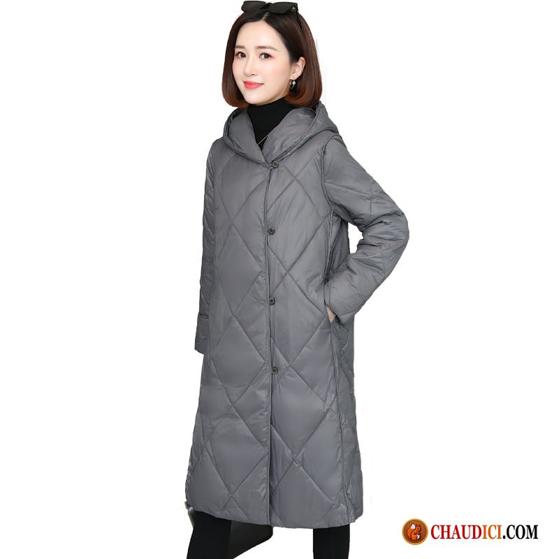 Blouson Mi Saison Femme Hiver Tendance Mode Vêtements Matelassé Gris Pas Cher