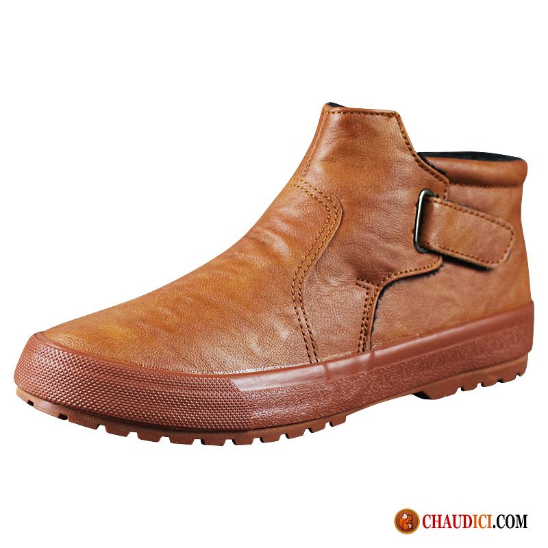 Bottes De Homme Pour Homme Palegoldenrod Bottes Chauds Plus De Velours Bottes Martin Matelassé