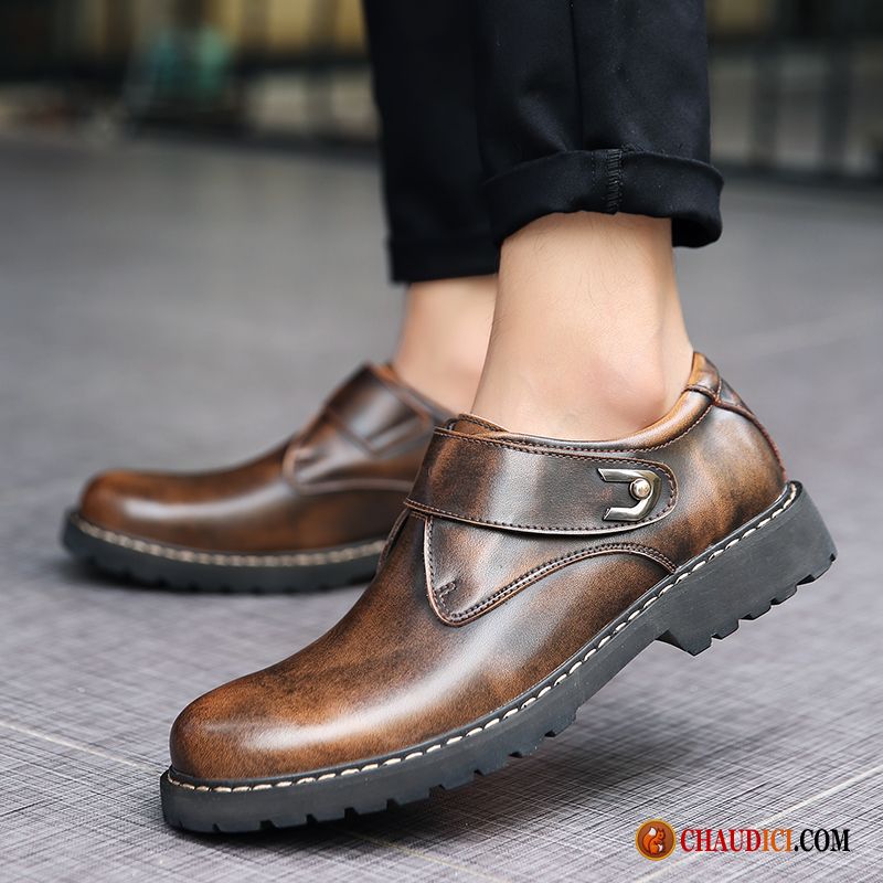 Bottes En Cuir Homme Blé Jeunesse Tendance Derbies Entreprise Tous Les Assortis Soldes