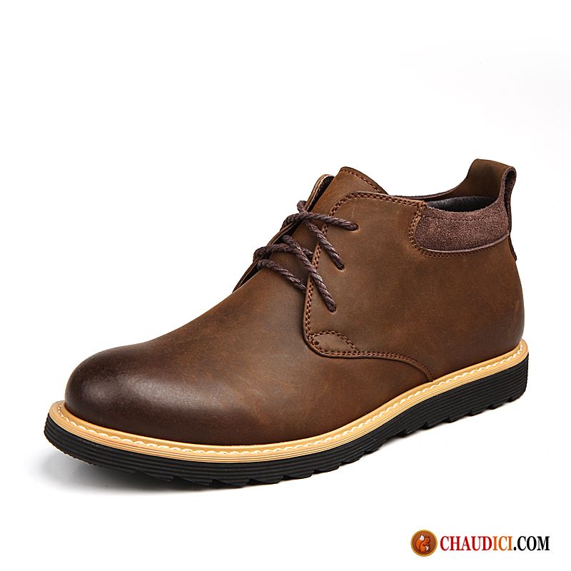 Bottes En Cuir Pour Homme Homme Bottes Martin Angleterre Désert Cuir Véritable En Ligne