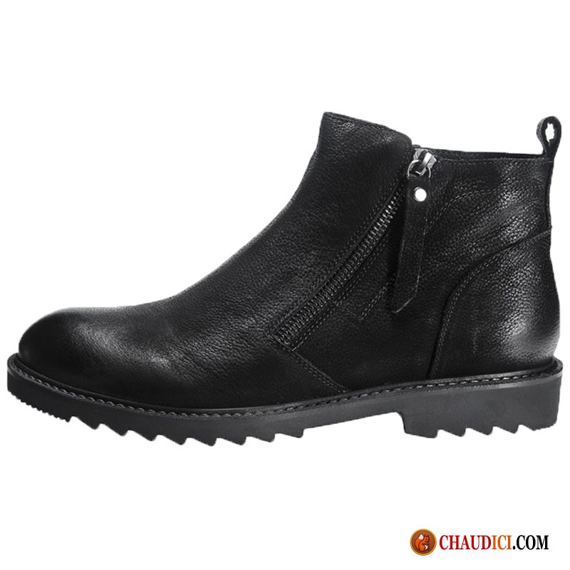 Bottes Homme Boots Cuir Décontractée Homme Noir Délavé En Daim Angleterre Pas Cher