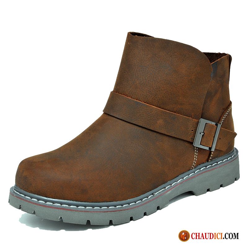 Bottes Homme Cuir Marron Blé Bottes Martin Bureau Manche Cuir Véritable Angleterre