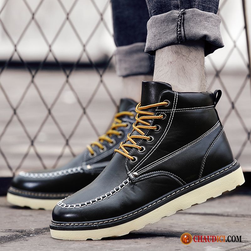 Bottes Homme Stylé Semelle Épaisse Décontractée Chaussures De Skate Tous Les Assortis Bottes En Vente