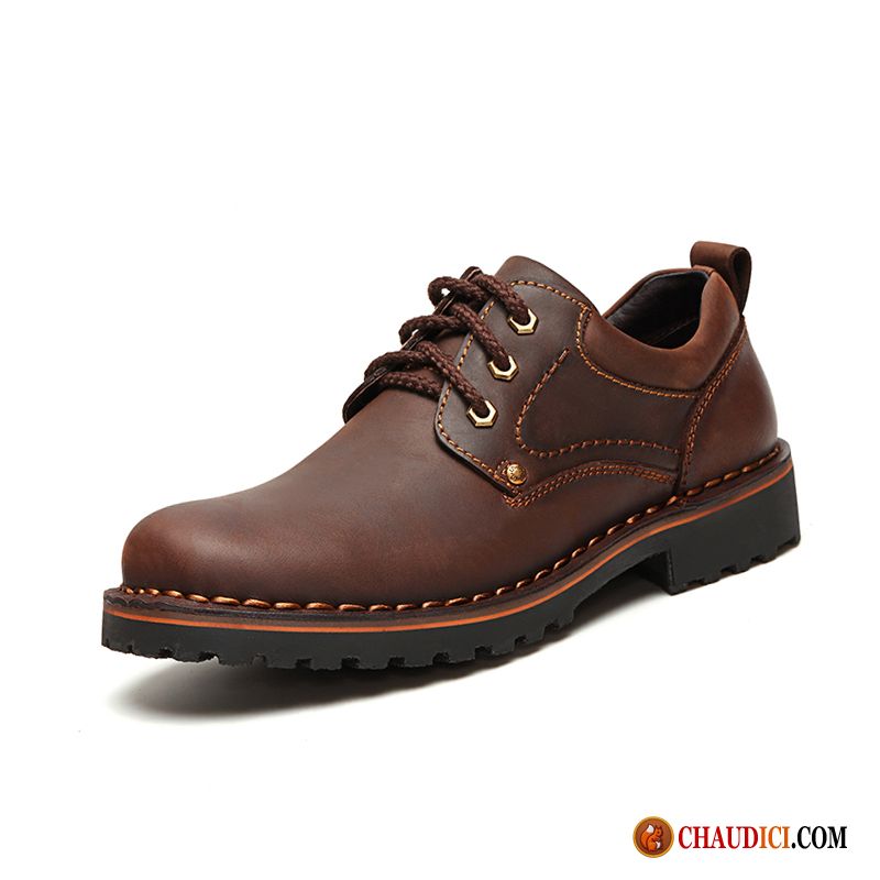 Bottillon Noir Homme Ivoire Chaussures De Travail Angleterre Bout Rond Dessus Cuir Décontractée Pas Cher