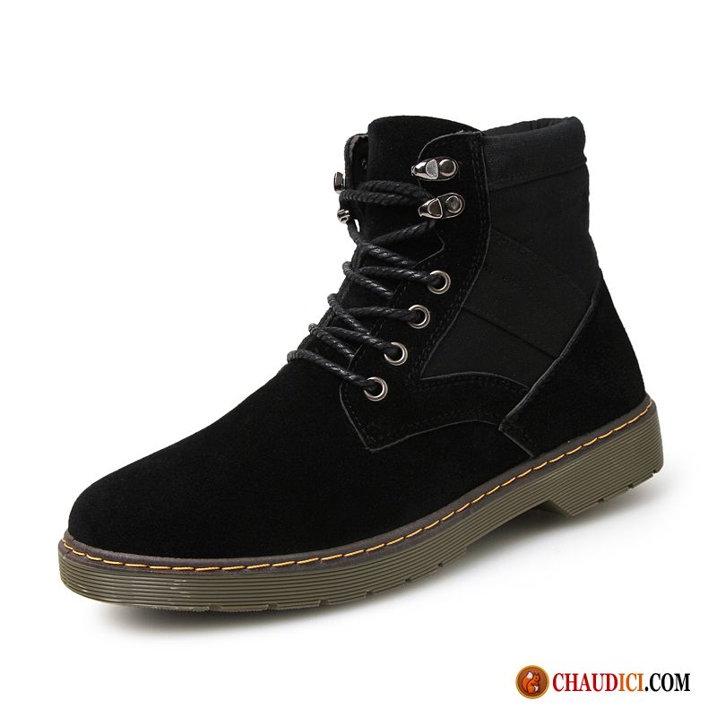 Bottine Cuir Noir Homme Bottes Martin Hiver Bureau Hautes Désert En Vente