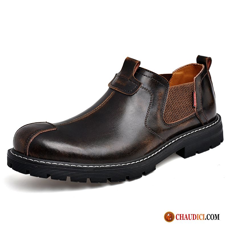 Bottine Homme Noir Rose Marron Décontractée Bureau Slip-on L'automne