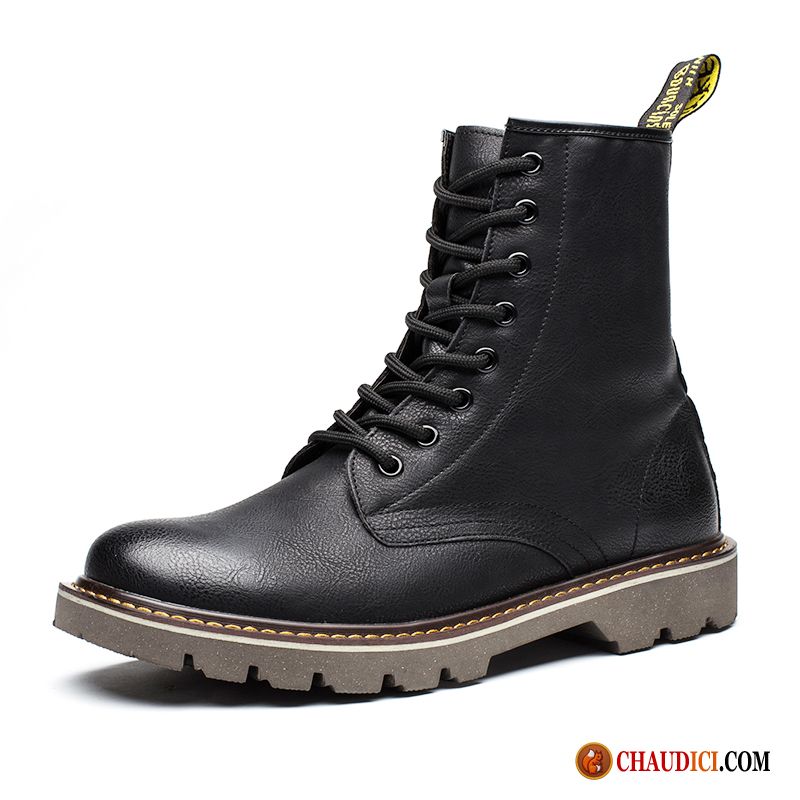 Bottines Motardes Homme Rétro Tendance Homme Hautes Angleterre Pas Cher