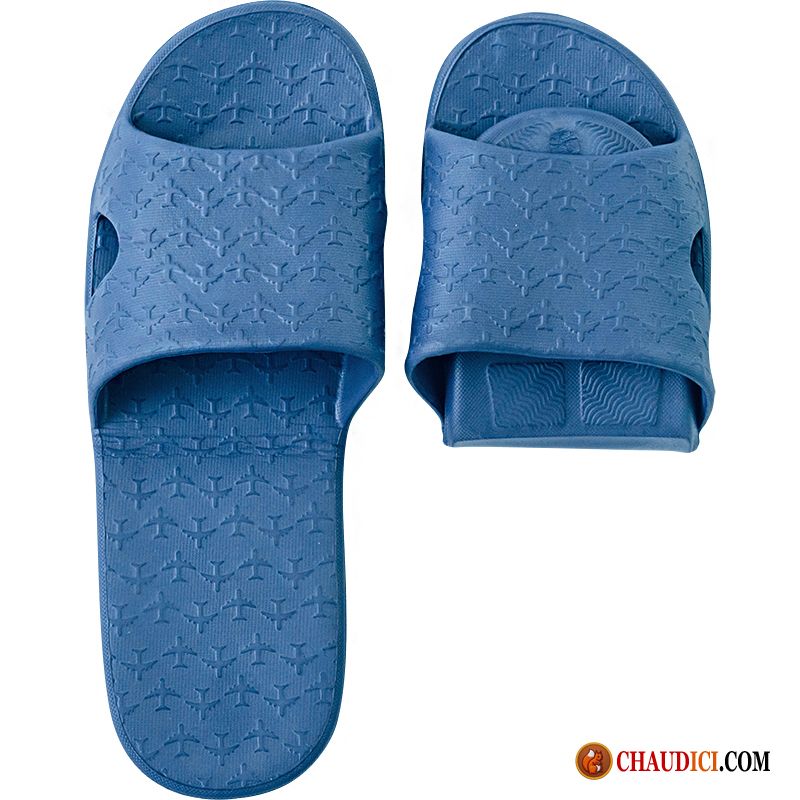 Chaussons Chauds Homme Portable Bleu Salle De Bains Été Ultra