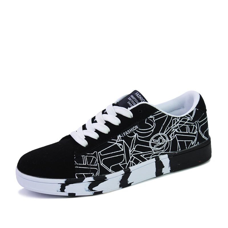 Chaussure De Running Homme Graffiti Chaussures De Skate Respirant Épissure Décontractée Pas Cher