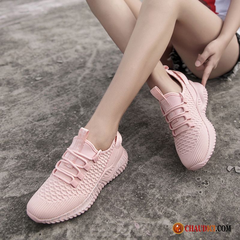 Chaussure Femme Montant Bleu Lumière Sport Tous Les Assortis Rose Printemps En Vente