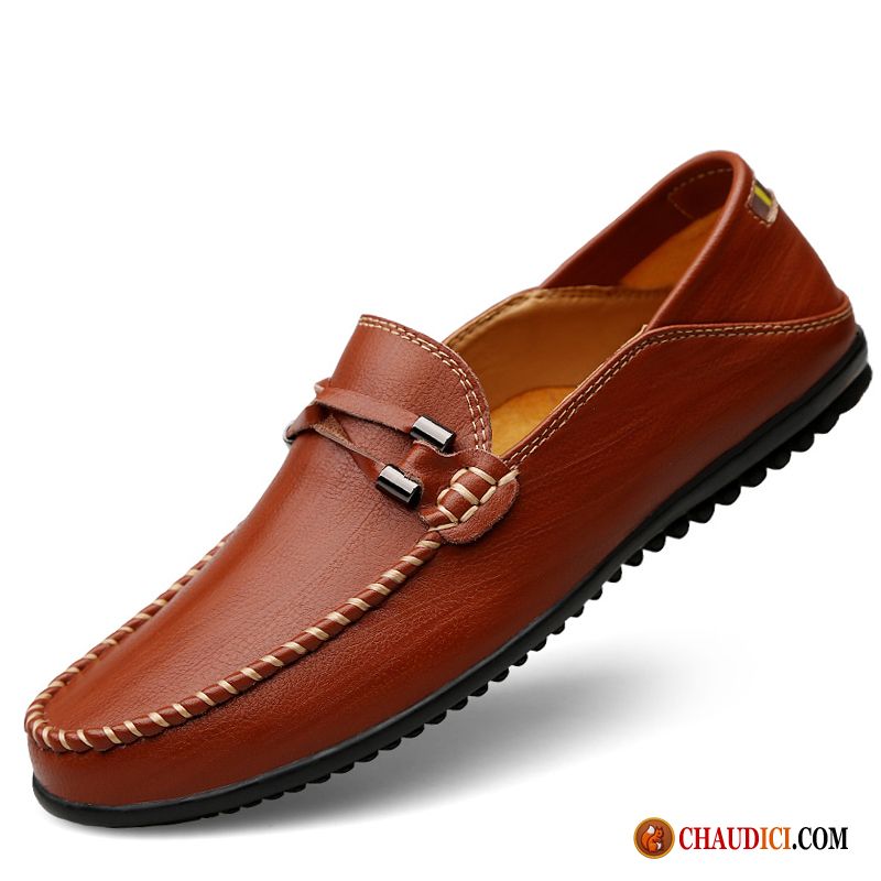 Chaussure Mocassin Homme Semelle Doux Cuir Véritable Décontractée Entreprise Homme Pas Cher