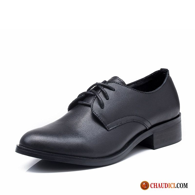 Chaussures Cuir Femme Pas Cher Lavande Dame Femme Chaussures De Travail Angleterre Talon Moyen