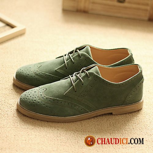 Chaussures Cuir Homme Pas Cher Rétro Homme Cuir Suédé Angleterre Fleur