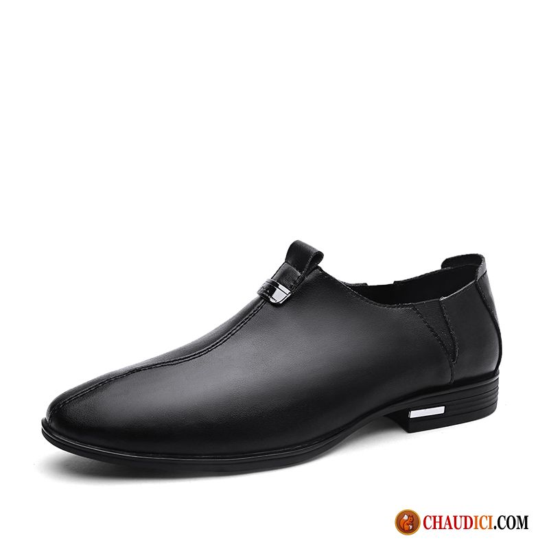 Chaussures Cuir Homme Soldes Neige Derbies Jeunesse Décontractée Tendance Noir