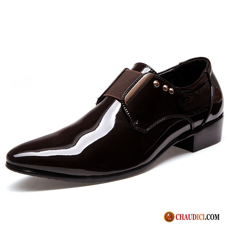 Chaussures Cuir Mode Seashell Derbies Homme Mariage Mariée Marron Pas Cher