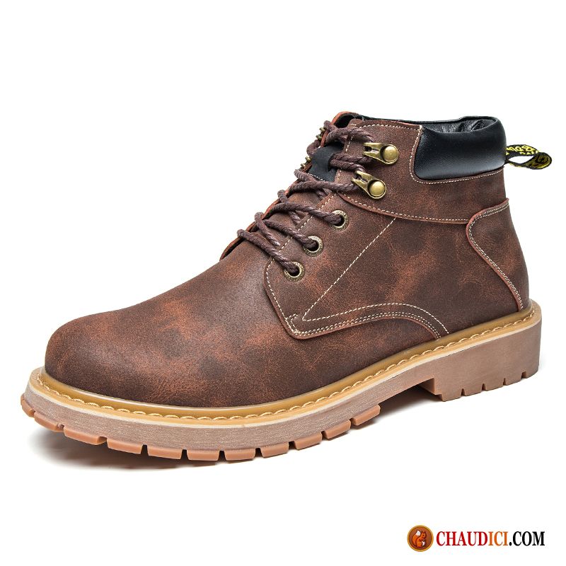 Chaussures De Bottes Pour Homme Hiver Bottes Courtes Angleterre Bureau Homme