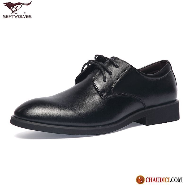 Chaussures En Cuir Noir Homme Derbies Homme Dessus Cuir Cuir Véritable Laçage