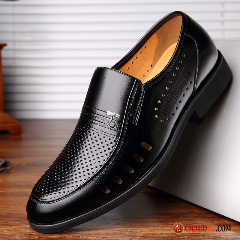 Chaussures En Cuir Noir Homme Homme Cuir Véritable Derbies Noir Sandales