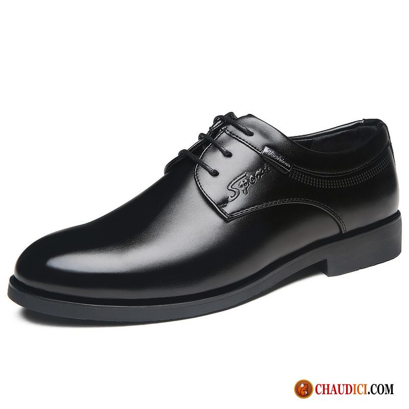 Chaussures En Cuir Pas Cher Homme Noir Pointe Pointue Décontractée Angleterre