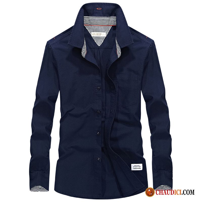 Chemise Homme Grande Taille Fashion Décontractée Col Mandarin Bétail Longues Baggy En Vente