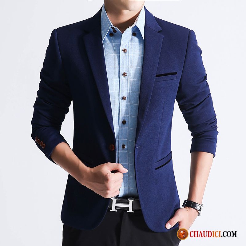 Chemise Homme Mariage Petit Costume Blazer Une Veste Slim Décontractée