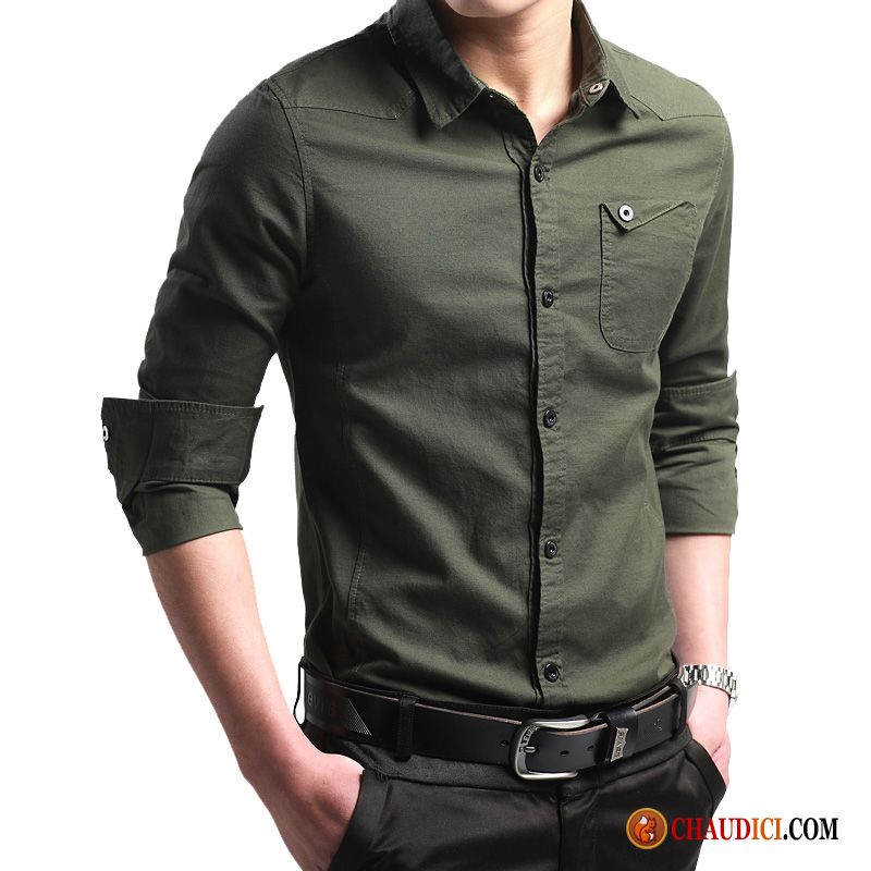 Chemise Homme Noire Et Blanche Chemise Beau Printemps Décontractée Homme Pas Cher