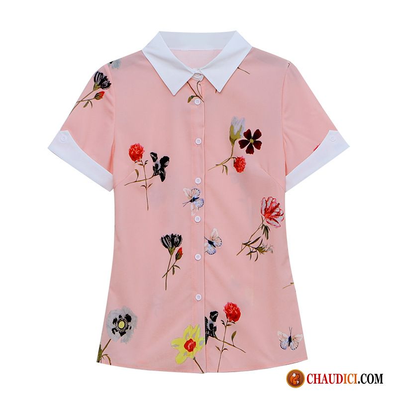 Chemisier Femme Rouge Chemisier Femme Été Floral Courte Soldes